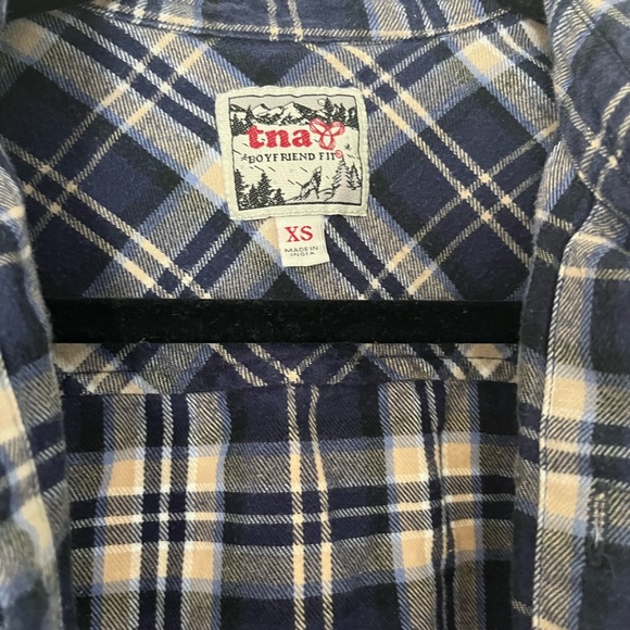 TNA XS plaid oversized flannel - Picture 3 of 3